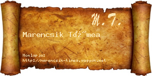 Marencsik Tímea névjegykártya